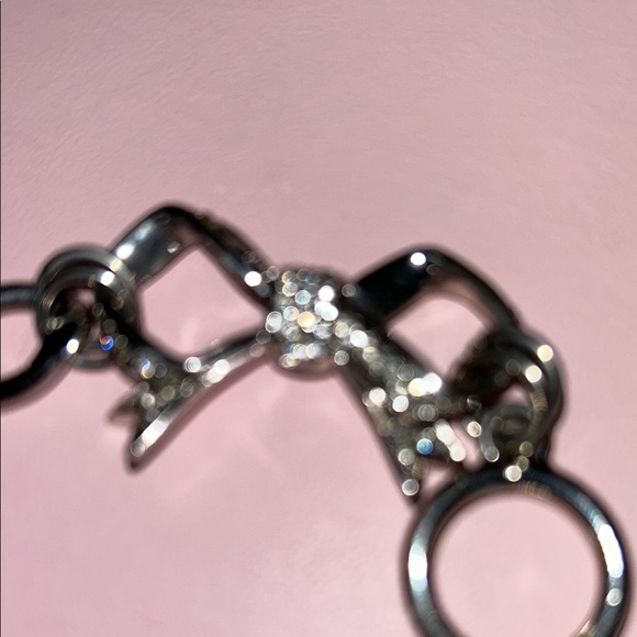 Vintage Juicy Couture Silver Chain Bracelet with Bling Bow - Picture 10 of 15